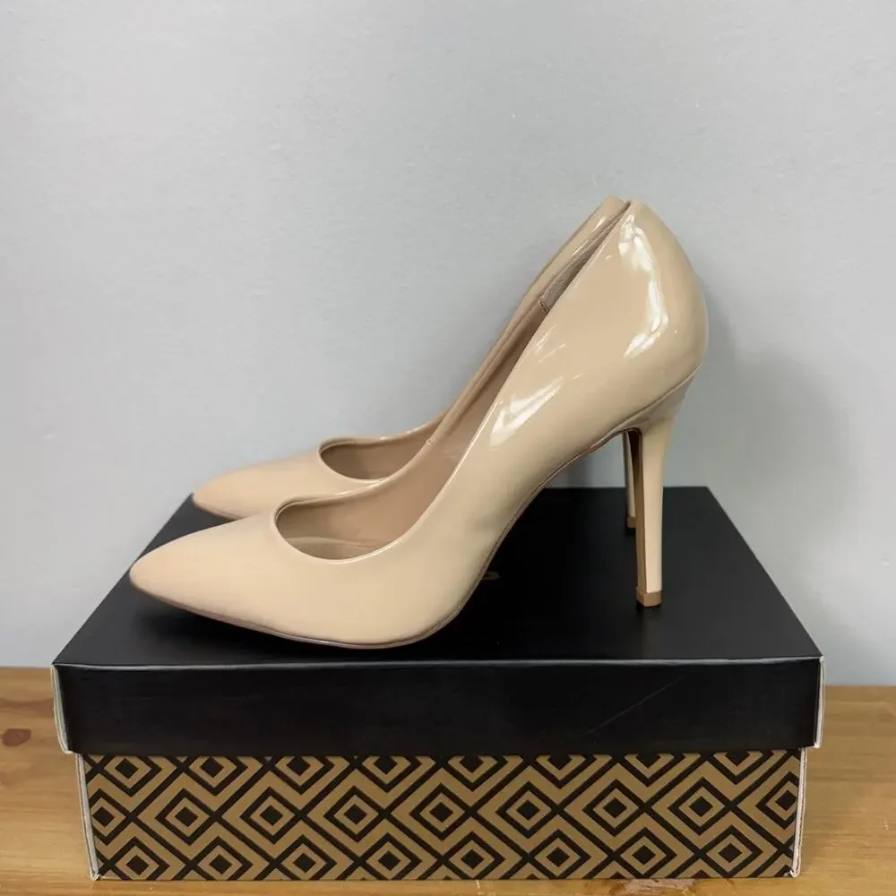 New Charles David Pact Stiletto Heel Pumps in Nude Patent Women's Size 9